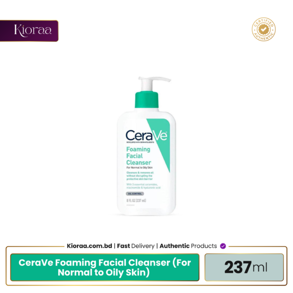 CeraVe Foaming Facial Cleanser (For Normal to Oily Skin) - 237ml