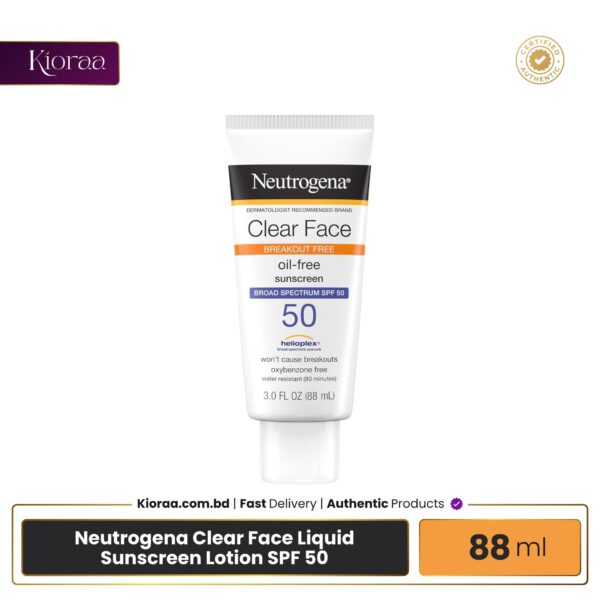 Neutrogena Clear Face Liquid Sunscreen Lotion SPF 50